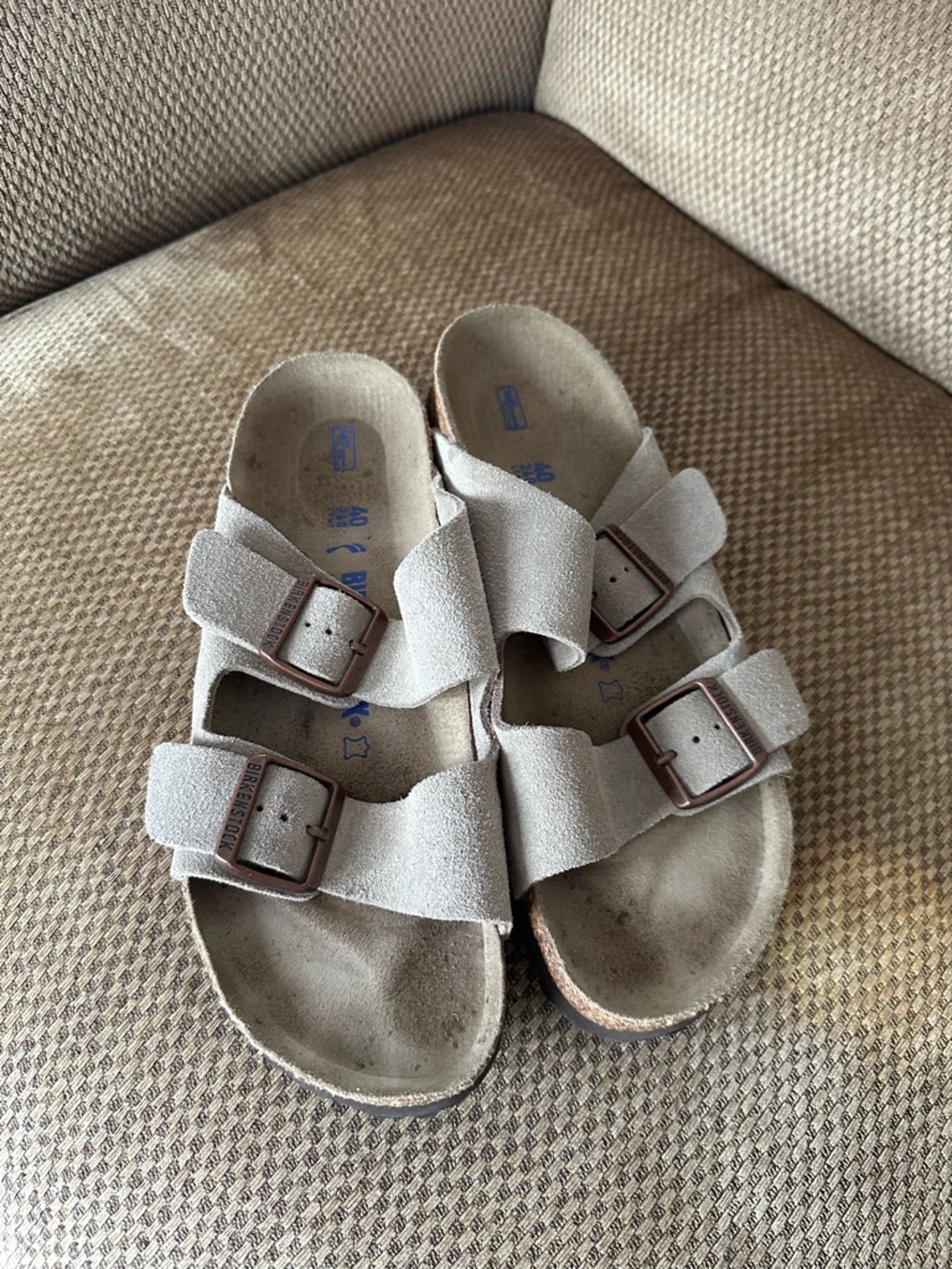 Arizona Birkenstocks 2 strap suede leather sandals EUC